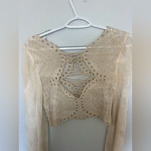 Free People Elegant Cream Lace Women's Top never worn